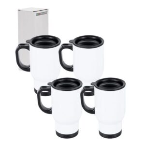 Sublimation Travel Mug Stainless Steel With Closeable Lid 450ml (Pack x 4)