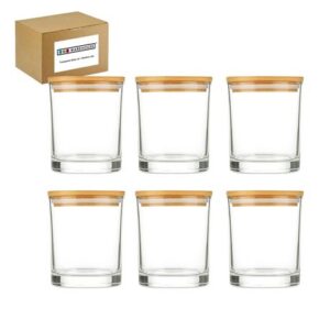 Glass Candle Jars with Bamboo Lids (82ml) for Candle Making DIY & Storage