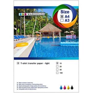 Ink Warehouse A4 Light T-Shirt Transfer Paper (10 Sheets)