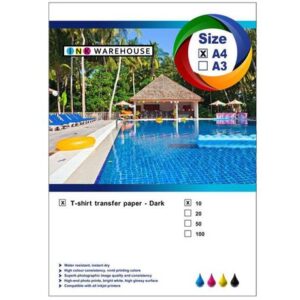 Ink Warehouse A4 Dark T-Shirt Transfer Paper (10 Sheets)