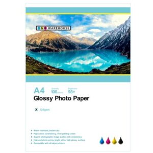 INKWAREHOUSE A4 135 GSM High Gloss Photo Paper - 100 Sheets