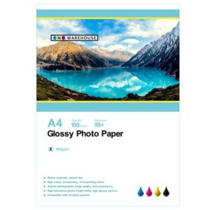 INKWAREHOUSE A4 160 GSM High Gloss Photo Paper - 100 Sheets