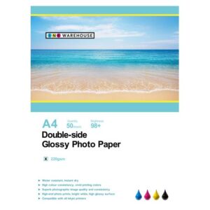INKWAREHOUSE A4 220 GSM Double-side Gloss Photo Paper - 50 Sheets