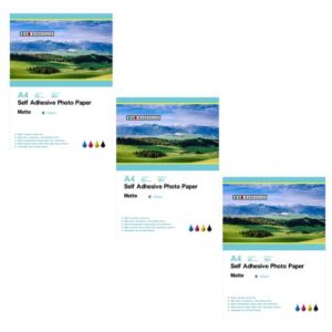 INKWAREHOUSE 120 GSM Self Adhesive Matte Photo Paper A4-50 Sheets(ComboX 3)