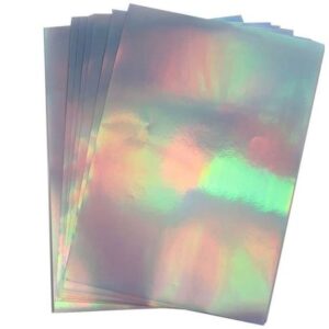 Printable Vinyl Sticker Paper A4 Adhesive - Holographic Rainbow (10 Sheets)