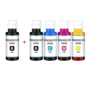 INKWAREHOUSE Ink Cartridge Multipack Compatible with HP GT51 / GT52 + 1 X GT51 BLACK