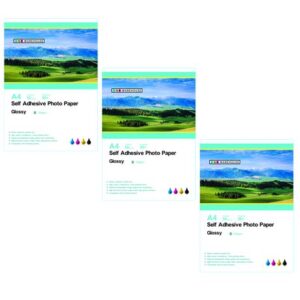 INKWAREHOUSE 150 GSM Self Adhesive Gloss Photo Paper A4 - 50 Sheets X 3