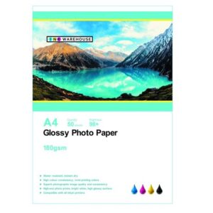A4 180 GSM Gloss Photo Paper - 50 Sheets