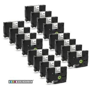 Brother TZ 231 Label Tape Laminated (12mm) Blk/Wht (8m) - Compatible x16