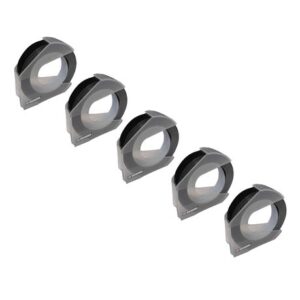 INKWAREHOUE Compatible Dymo Embossing tape 9mmx3m White on Black Tape X 5