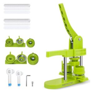 Button Maker Machine 58mm+44MM Punch with 100 pcs Button Parts + Cutter