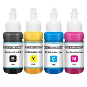 INKWAREHOUSE Sublimation Dye Ink Bottles B/C/M/Y -70ML