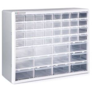 44 Drawer Garage & Workshop Storage Organiser Box - Gray & White