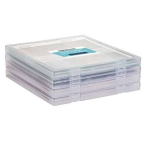 Plastic Paper File Storage Box 12"x12" for Craft Document Organizer 4PSC